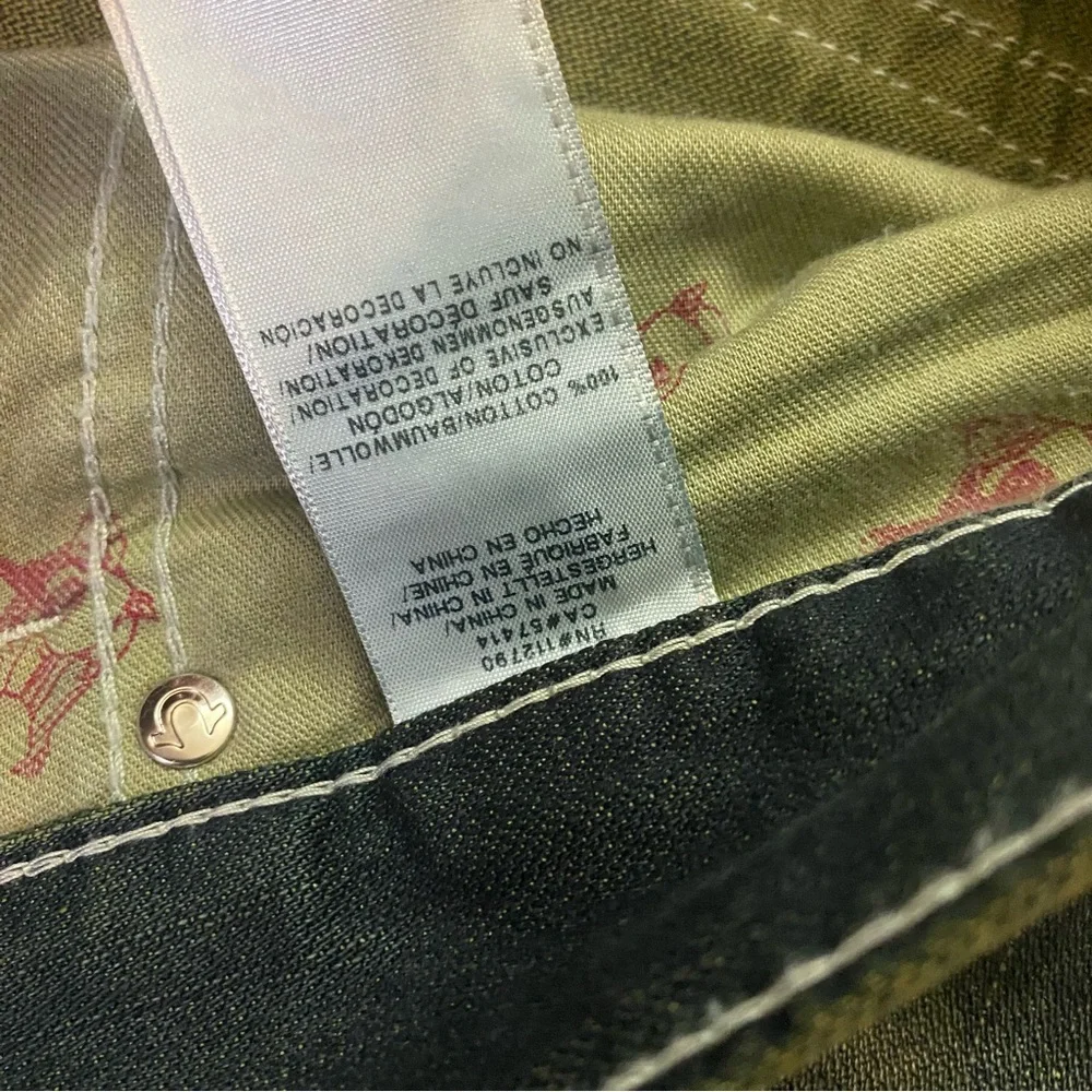 True Religion Straight Leg Pocket Flap Big T Denim Jeans Mens 38 38x30